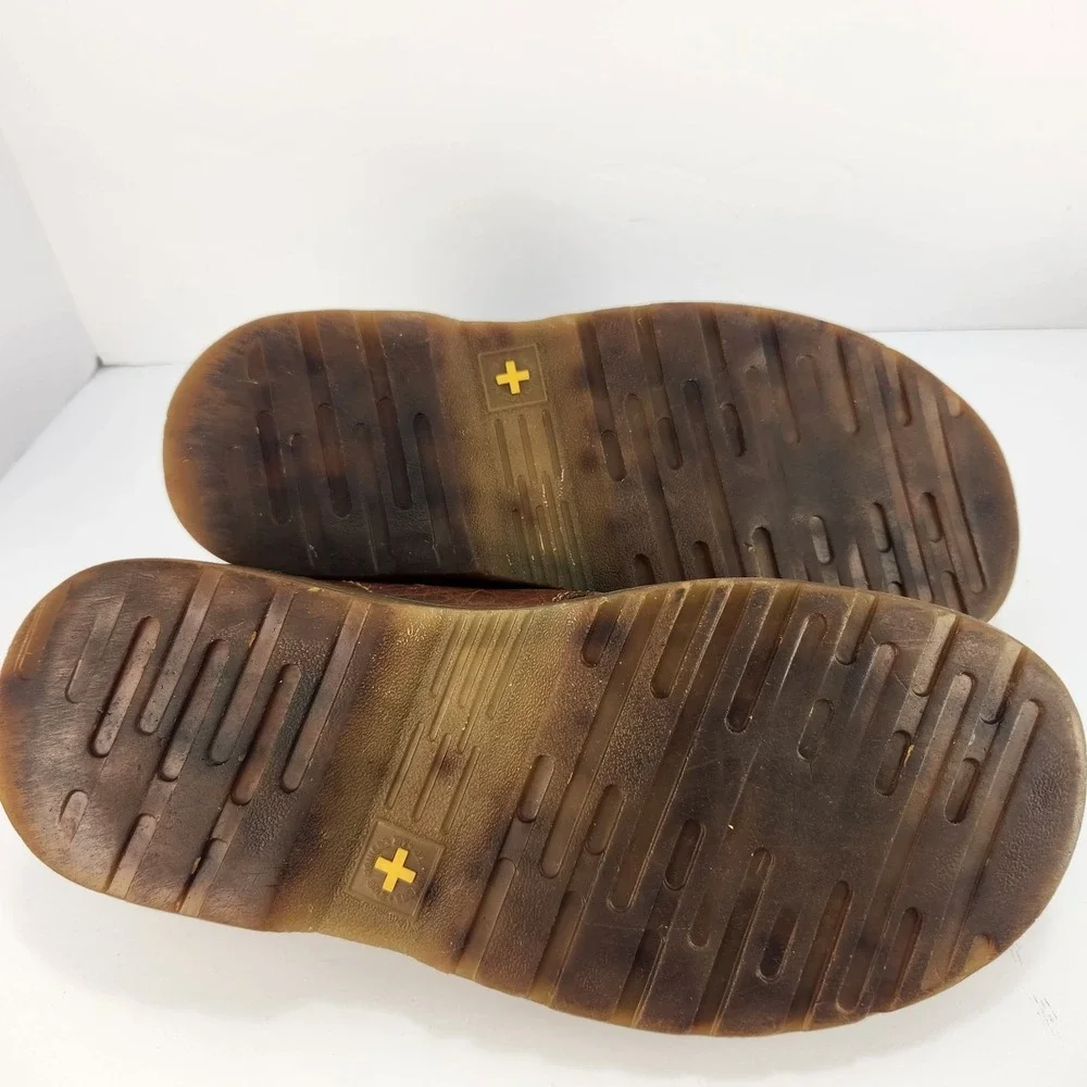 Dr. Martens Tevin Men's M8 L9 Brown Leather Slip On Shoes AirWair Comfort Casual